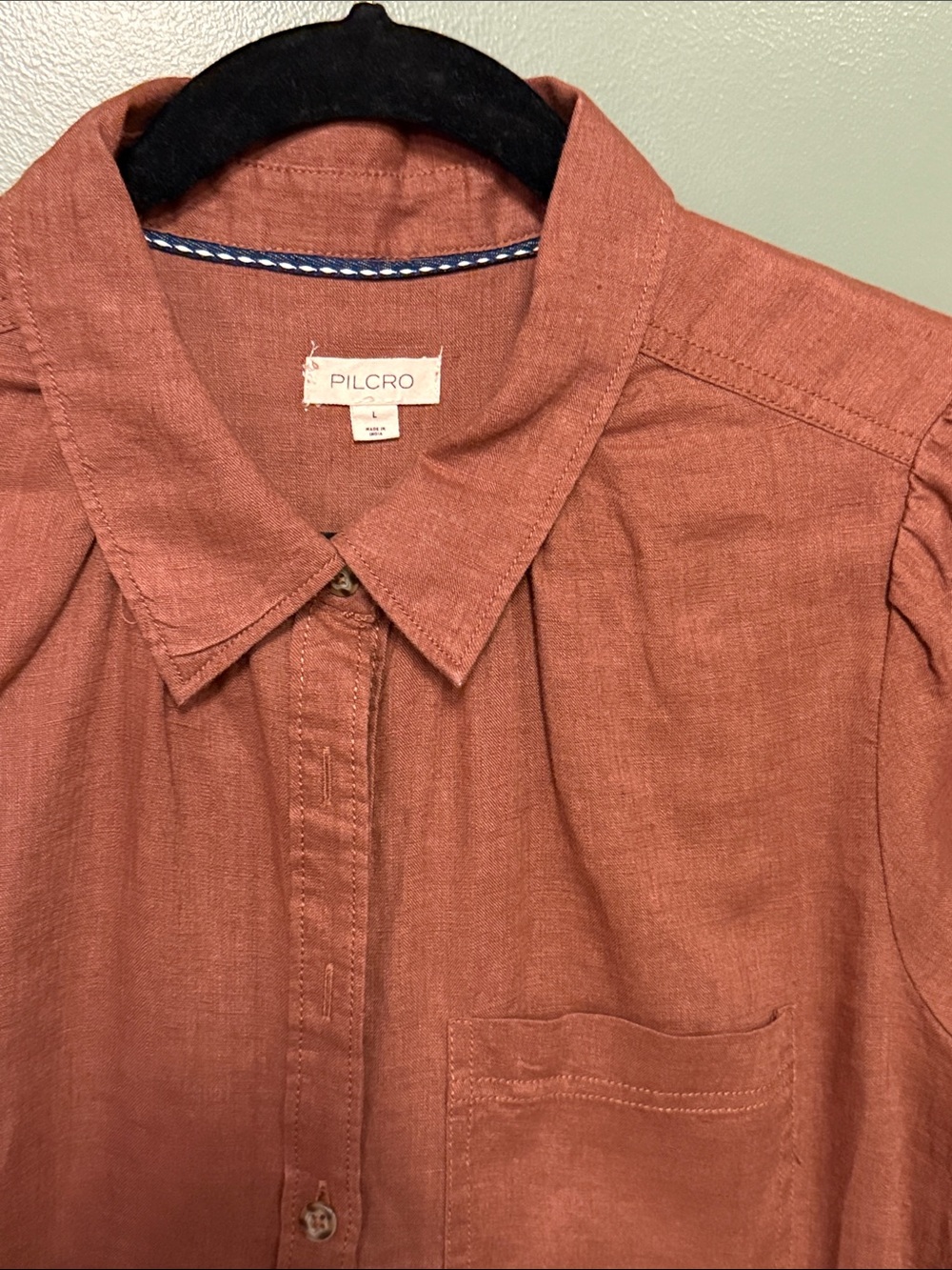 Pilcro brown Button Front Puff Sleeve Shirt - Picture 2 of 6